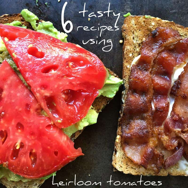 6 tasty recipes using heirloom tomatoes.