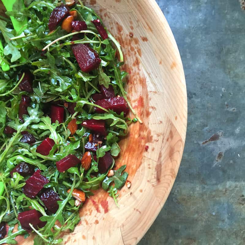 arugula salad with roasted beets and toasted almonds 1
