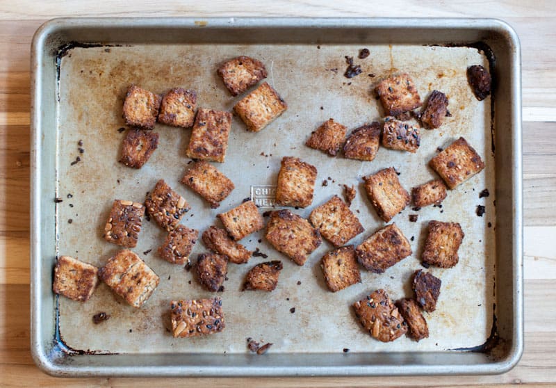 Baked croutons using Daves Killer Bread 
