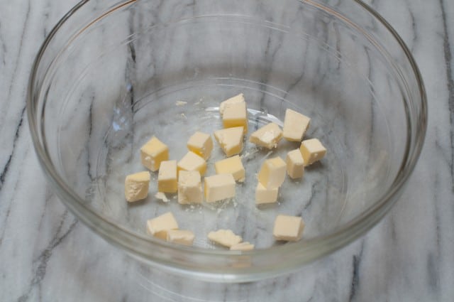 Butter chunks in a bowl