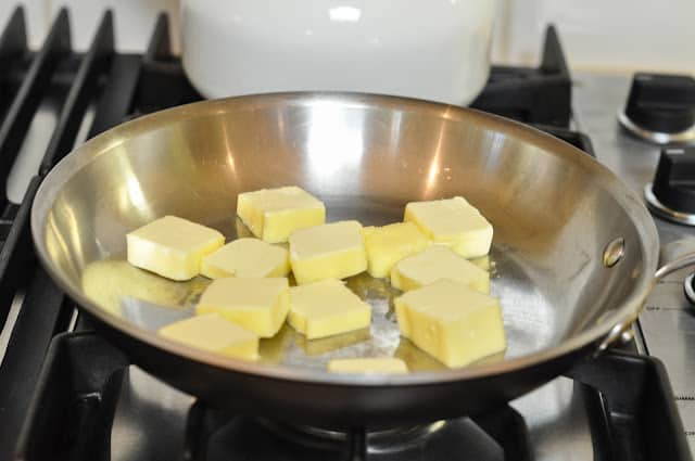 butter in skillet