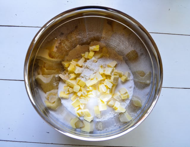 Butter pieces in bowl