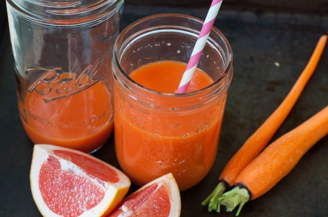 Carrot, grapefruit and ginger juice