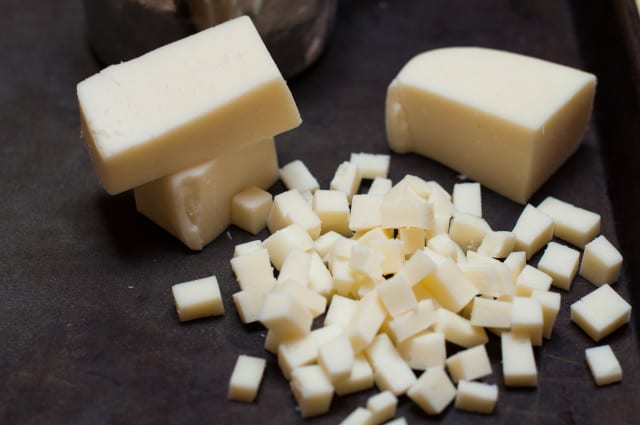 Cheese cut into small cubes