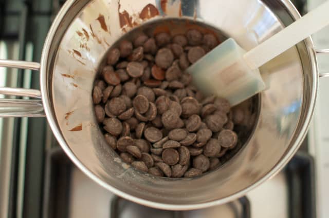Chocolate chips on stove