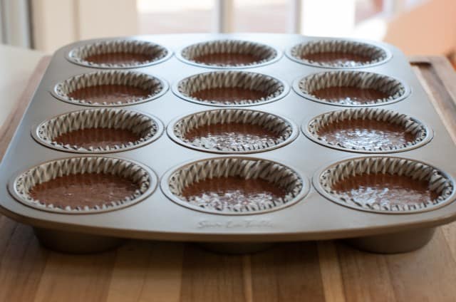 Chocolate cupcakes ready to bake
