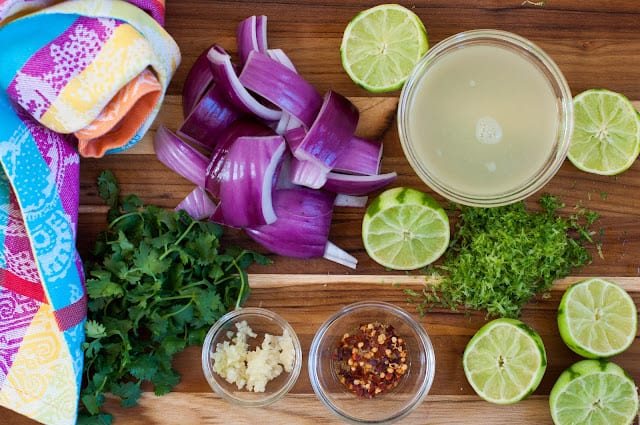 Ingredients for cilantro lime chicken tacos