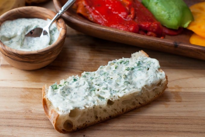 cilantro lime mayonnaise on ciabatta bread