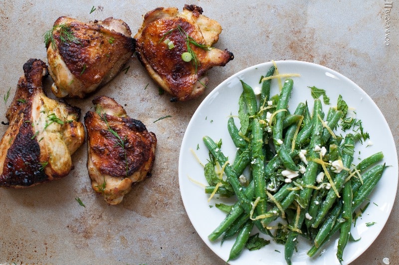 citrus marinated chicken and beans
