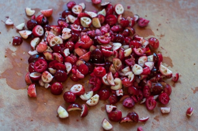 Coarsely chopped cranberries