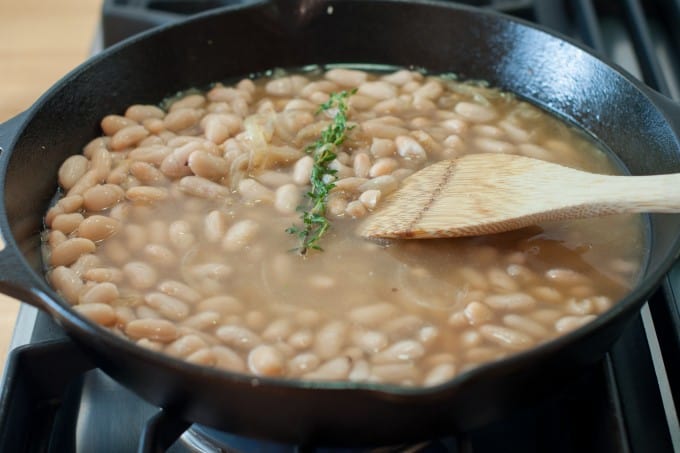 Cooking the cannellini beans 