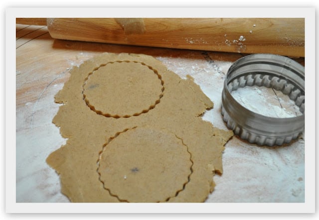 Cutting out graham cracker dough
