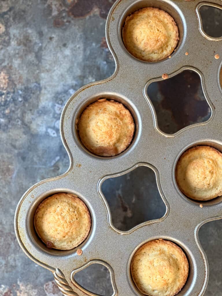 Dairy free gluten free pop-unders in the popover pan.