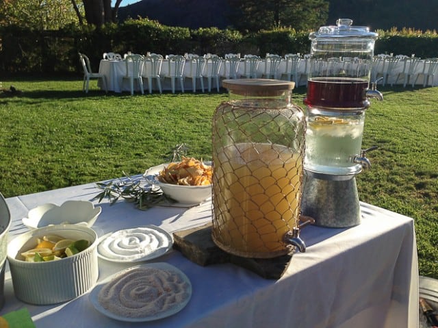 Drink table at outdoor event