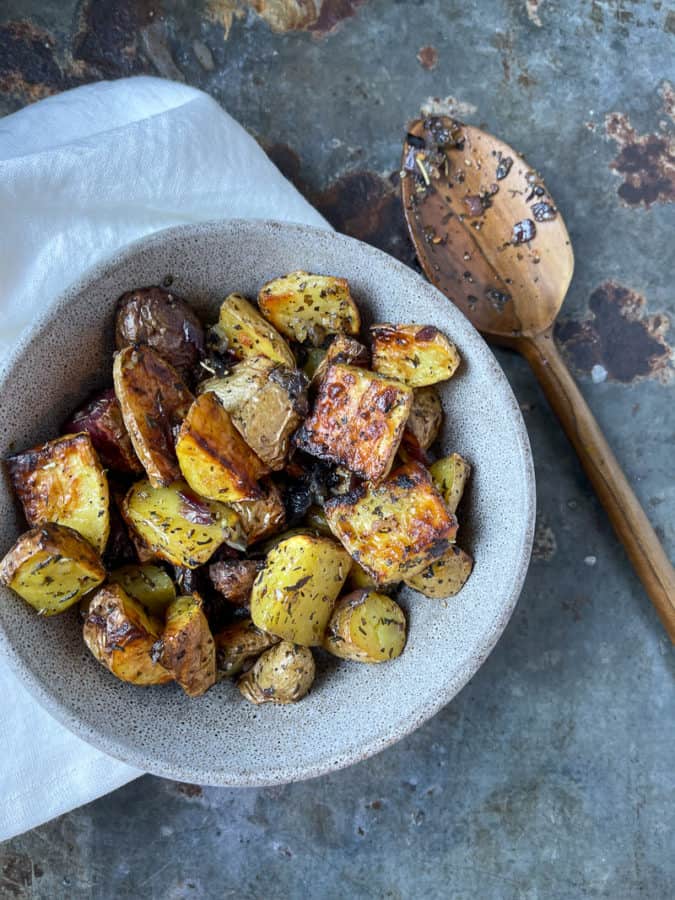 Easy oven potatoes in bowl