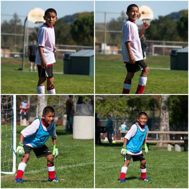 Montage of Eli playing soccer