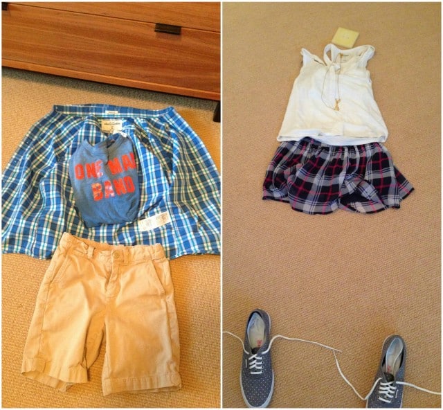 Clothes laid out for first day of school 