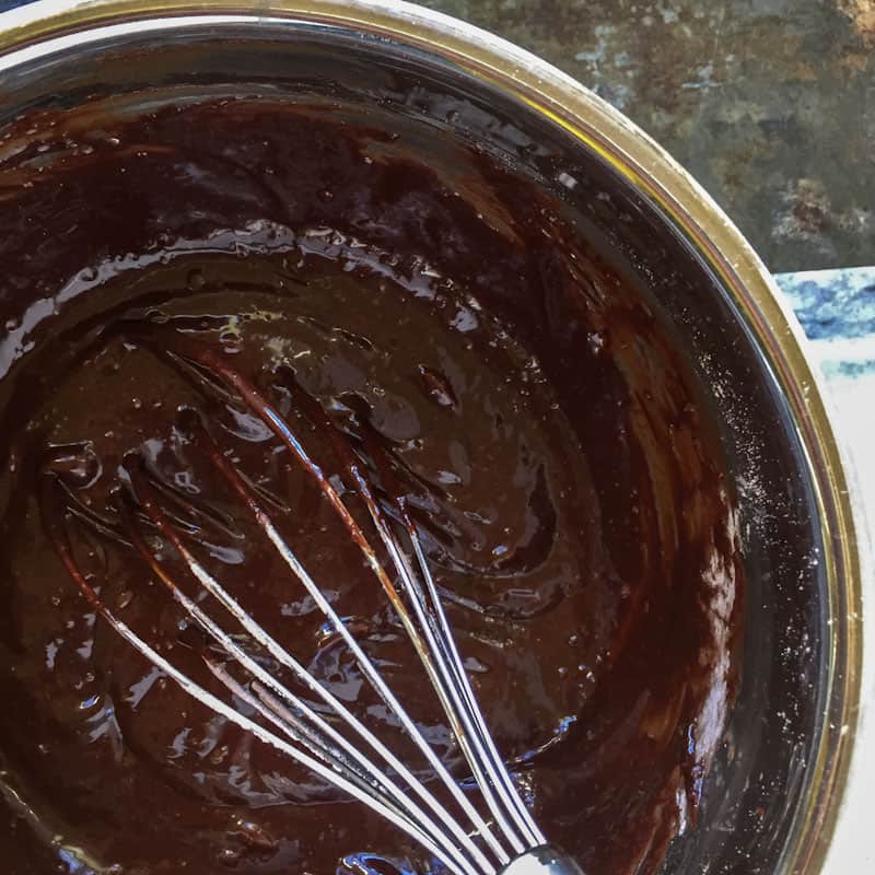 Gluten free browning batter whisked together