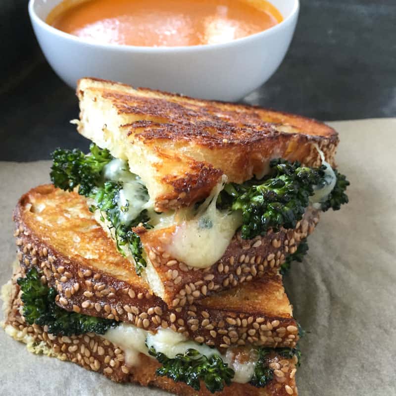Grilled cheese with broccoli