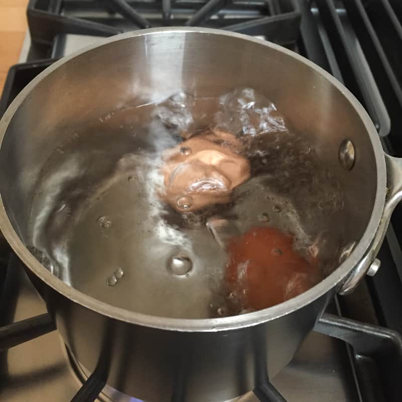 hard boil eggs coming to a boil 1