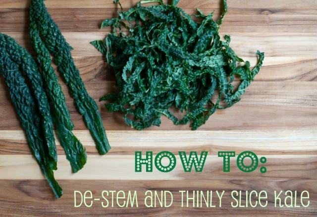 How to de-stem and thinly slice kale