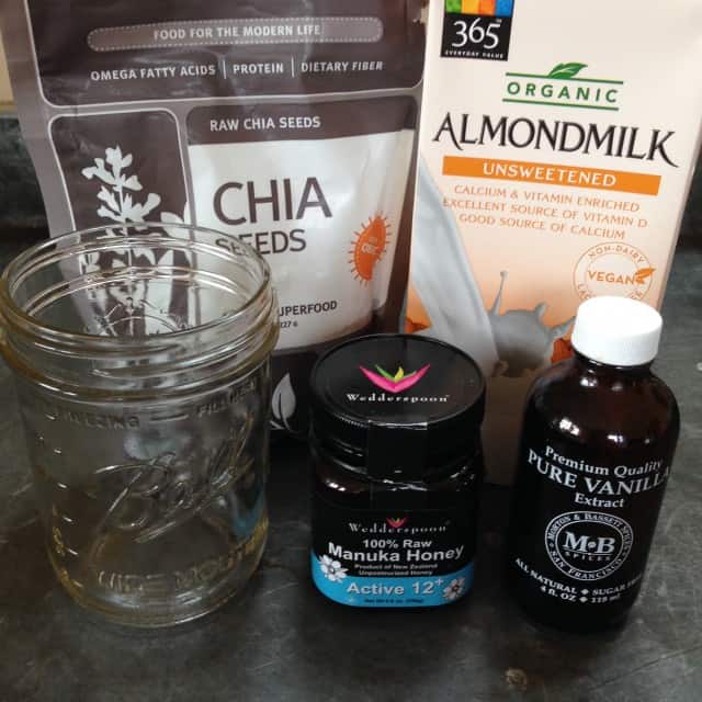 Ingredients for chia seed pudding
