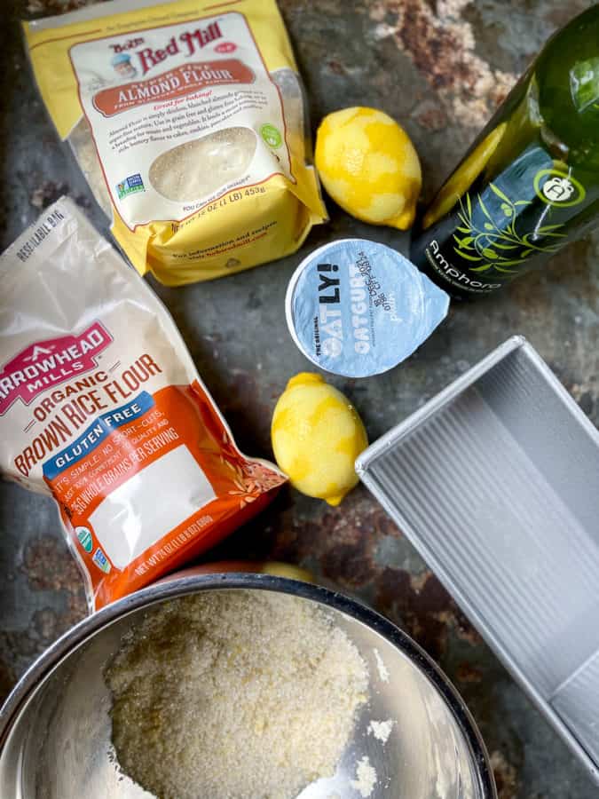 Ingredients laid out for Lemon Pound Cake
