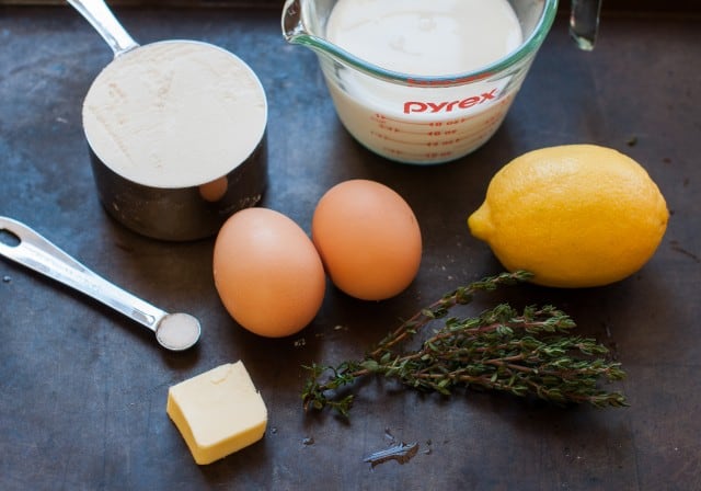 Ingredients for lemon thyme popovers