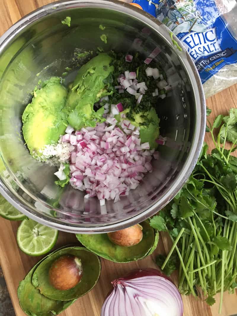 ingredients for quick and easy guacamole