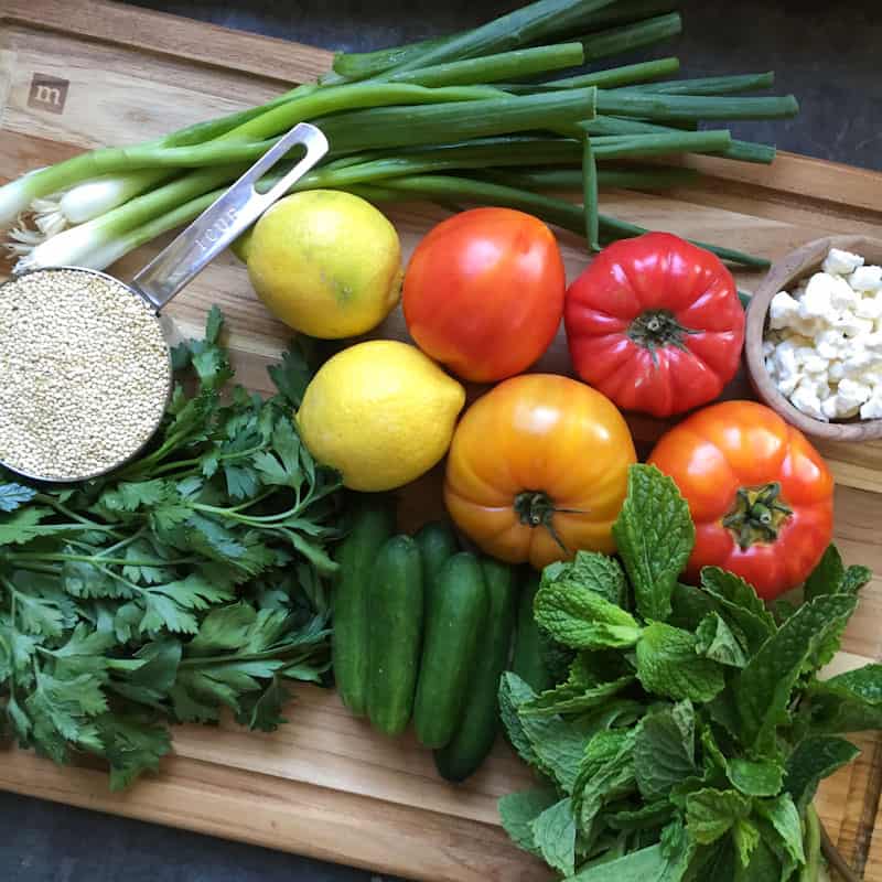 Ingredients for quinoa salad 