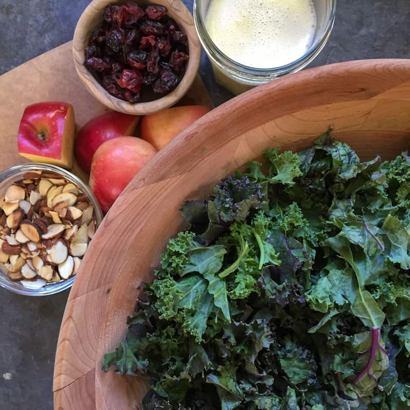 Ingredients for vegan kale salad