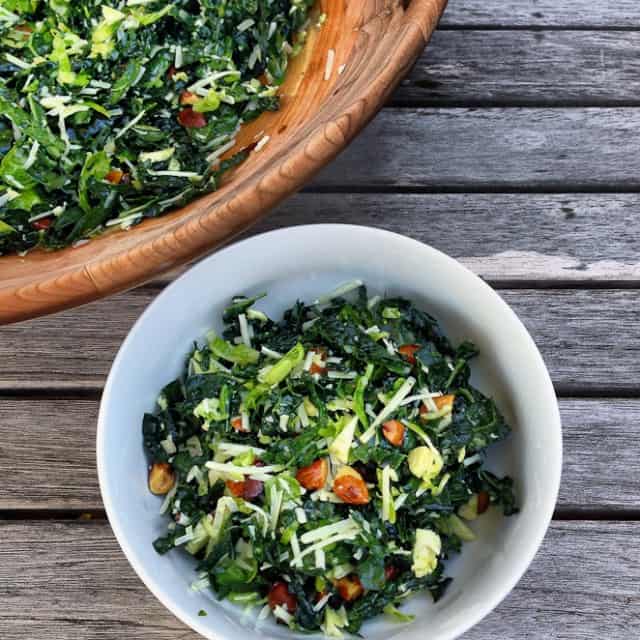 Kale and brussles sprout salad