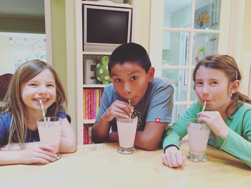 Kids drinking kid approved smoothies