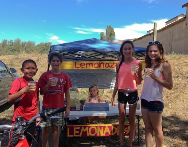 Kids at lemonade stand