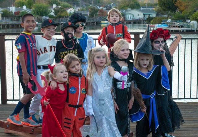 Group of kids dressed for halloween