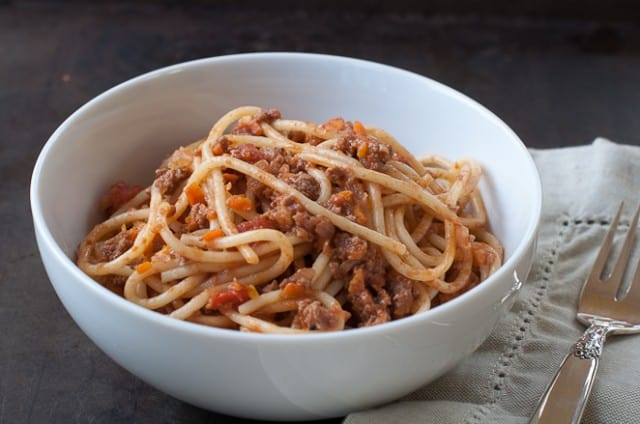 Leaner spaghetti bolognese