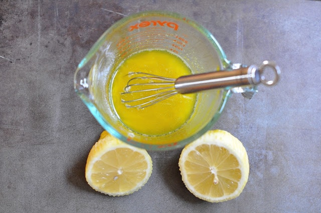 Lemon juice in measuring cup