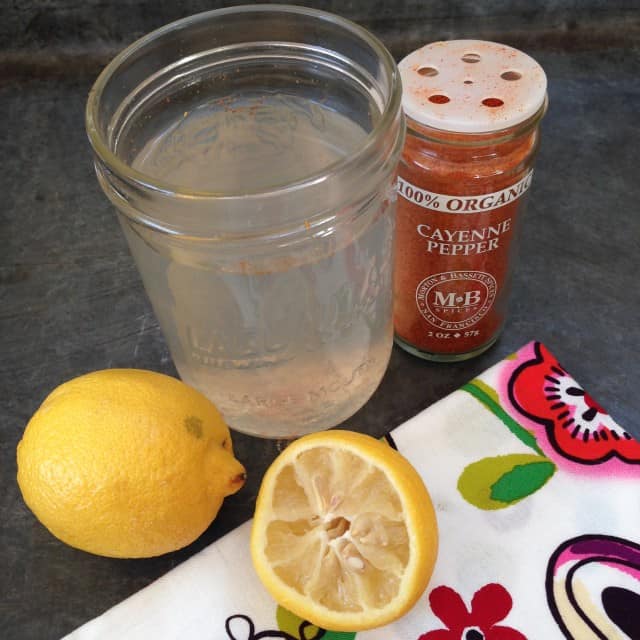 Lemon water with cayenne