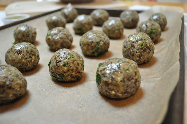 Cooked lentil meatballs