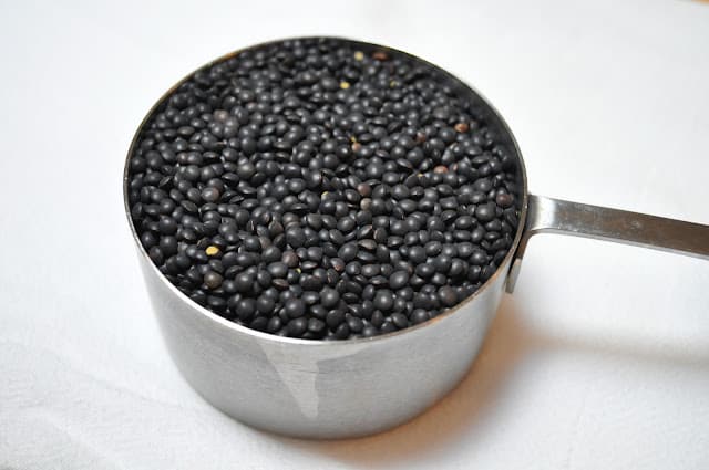 Cup of dry lentils