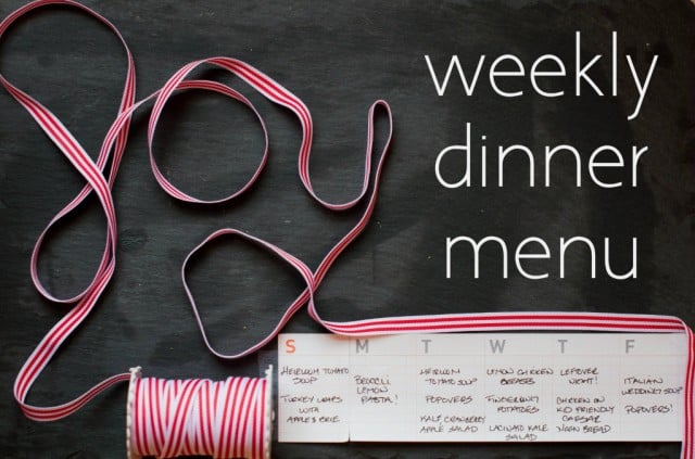 Marin Mama's weekly dinner menu - December 16th
