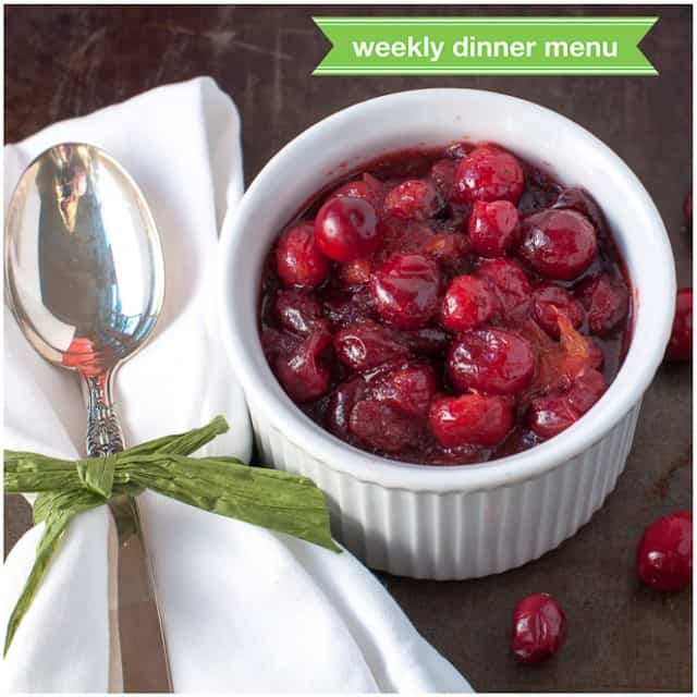 Marin Mama's weekly dinner menu - November 24th
