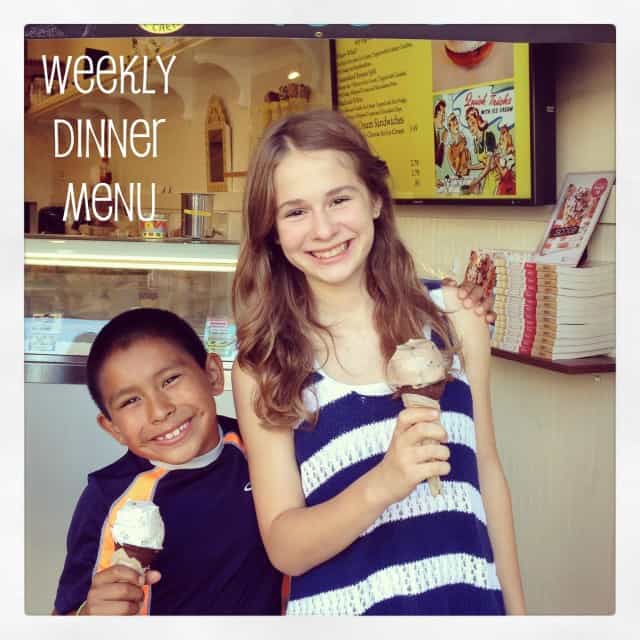 Marin Mama's weekly dinner menu - July 14th