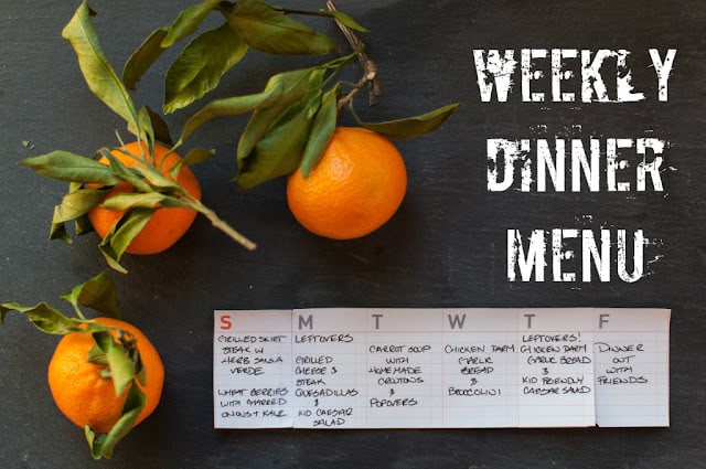 Marin Mama's weekly dinner menu - November 11th