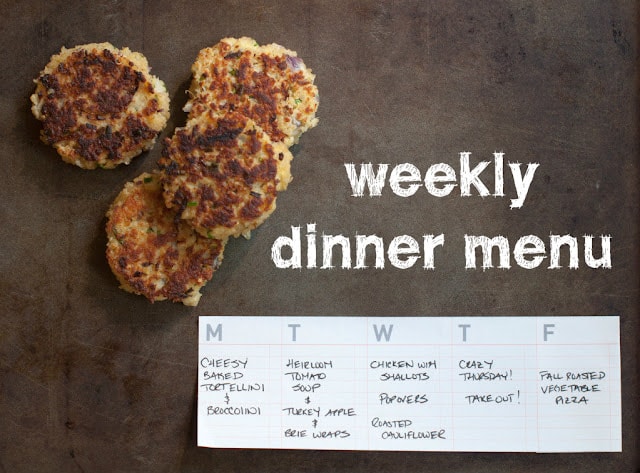 Marin Mama's weekly dinner menu - October 21