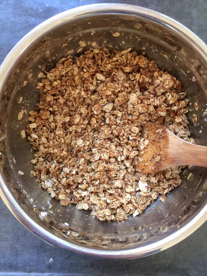 Oats mixed with maple syrup and brown sugar