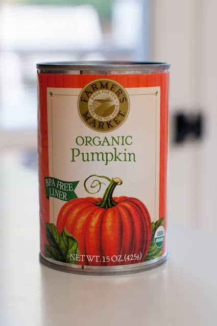Canned organic pumpkin