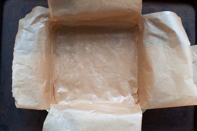 Parchment paper in a pan