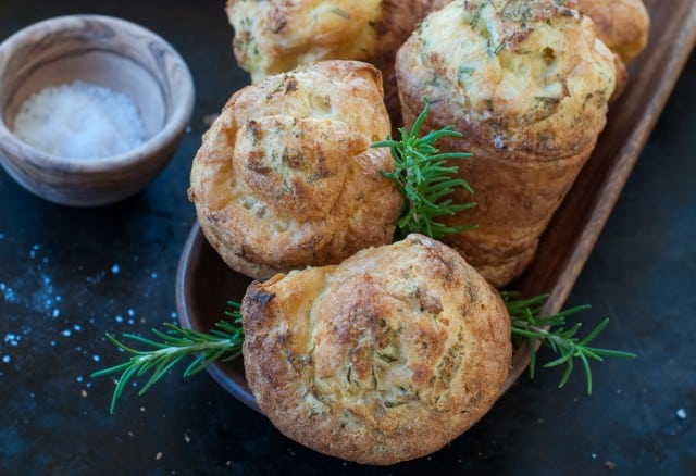 Popovers with rosemary and sea salt