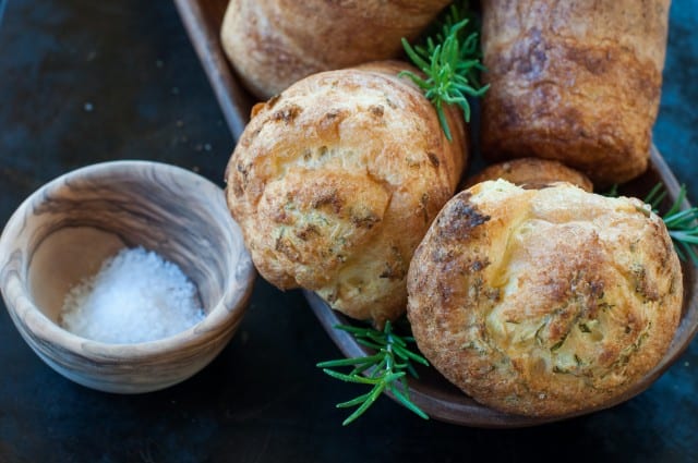 Popovers with rosemary and sea salt